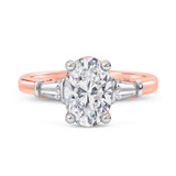 Photo of Canna 2 3/4 ct tw. Lab Grown Diamond Oval Solitaire Bridal Set 14K Rose Gold [BT2120RE-I195]