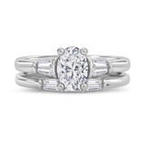 Photo of Canna 1 1/2 ct tw. Lab Grown Diamond Oval Solitaire Bridal Set 10K White Gold [BR2119W-I095]