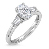 Photo of Canna 1 1/2 ct tw. Lab Grown Diamond Oval Solitaire Bridal Set 10K White Gold [BT2119WE-I095]