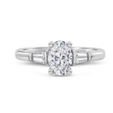 Photo of Canna 1 1/2 ct tw. Lab Grown Diamond Oval Solitaire Bridal Set 14K White Gold [BT2119WE-I095]