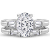Photo of Canna 4 ct tw. Lab Grown Diamond Oval Solitaire Bridal Set 14K White Gold [BR2121W-I295]