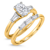 Photo of Canna 1 1/2 ct tw. Lab Grown Diamond Oval Solitaire Bridal Set 10K Yellow Gold [BR2119Y-I095]