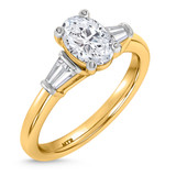 Photo of Canna 1 1/2 ct tw. Lab Grown Diamond Oval Solitaire Bridal Set 10K Yellow Gold [BT2119YE-I095]