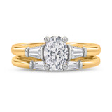 Photo of Canna 1 1/2 ct tw. Lab Grown Diamond Oval Solitaire Bridal Set 14K Yellow Gold [BR2119Y-I095]