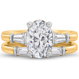 Photo of Canna 4 ct tw. Lab Grown Diamond Oval Solitaire Bridal Set 14K Yellow Gold [BR2121Y-I295]