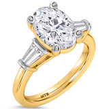 Photo of Canna 4 ct tw. Lab Grown Diamond Oval Solitaire Bridal Set 14K Yellow Gold [BT2121YE-I295]