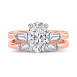 Photo of Canna 2 3/4 ct tw. Lab Grown Diamond Oval Solitaire Bridal Set 10K Rose Gold [BR2120R-I195]