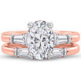Photo of Canna 4 ct tw. Lab Grown Diamond Oval Solitaire Bridal Set 10K Rose Gold [BR2121R-I295]