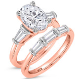 Photo of Canna 4 ct tw. Lab Grown Diamond Oval Solitaire Bridal Set 10K Rose Gold [BR2121R-I295]