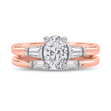 Photo of Canna 1 1/2 ct tw. Lab Grown Diamond Oval Solitaire Bridal Set 10K Rose Gold [BR2119R-I095]