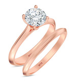 Photo of Jena 1 ct tw. Lab Grown Diamond Round Solitaire Bridal Set 14K Rose Gold [BR2181R-C000]