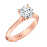 Photo of Jena 1 ct tw. Lab Grown Diamond Round Solitaire Bridal Set 14K Rose Gold [BT2181RE-C000]
