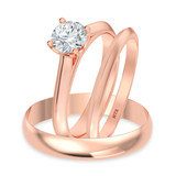 Photo of Jena 1/2 ct tw. Lab Grown Diamond Round Solitaire Trio Set 14K Rose Gold [BT1930R-C000]