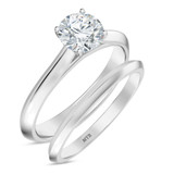Photo of Jena 3/4 Carat T.W. Diamond Round Solitaire Bridal Set 14K White Gold [BR2229W-R070]