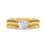 Photo of Jena 1/2 ct tw. Diamond Round Solitaire Bridal Set 14K Yellow Gold [BR2184Y-R045]