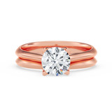 Photo of Jena 1 ct tw. Diamond Round Solitaire Bridal Set 10K Rose Gold [BR2185R-R095]