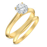 Photo of Jena 3/4 Carat T.W. Diamond Round Solitaire Bridal Set 14K Yellow Gold [BR2229Y-R070]