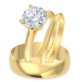 Photo of Jena 2 ct tw. Lab Grown Diamond Round Solitaire Trio Set 10K Yellow Gold [BT2182Y-L195]