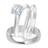 Photo of Jena 3/4 ct tw. Lab Grown Diamond Round Solitaire Trio Set 10K White Gold [BT2215W-C000]