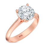 Photo of Jena 2 ct tw. Diamond Round Solitaire Bridal Set 14K Rose Gold [BT2186RE-R195]
