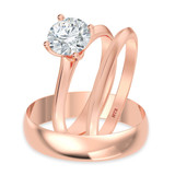 Photo of Jena 1 ct tw. Lab Grown Diamond Round Solitaire Trio Set 14K Rose Gold [BT2181R-C000]