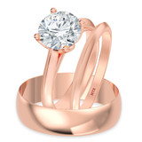 Photo of Jena 2 ct tw. Diamond Round Solitaire Trio Set 14K Rose Gold [BT2186R-R195]