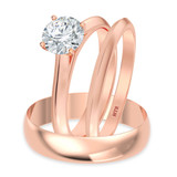 Photo of Jena 3/4 ct tw. Diamond Round Solitaire Trio Set 14K Rose Gold [BT2229R-R070]