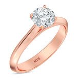 Photo of Jena 3/4 ct tw. Diamond Round Solitaire Engagement Ring 14K Rose Gold [BT2229RE-R070]