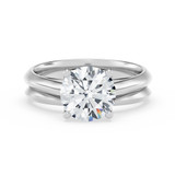 Photo of Jena 2 ct tw. Diamond Round Solitaire Bridal Set 14K White Gold [BR2186W-R195]