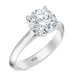Photo of Jena 2 ct tw. Diamond Round Solitaire Bridal Set 14K White Gold [BT2186WE-R195]