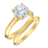 Photo of Jena 2 ct tw. Diamond Round Solitaire Bridal Set 10K Yellow Gold [BR2186Y-R195]