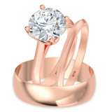 Photo of Jena 3 ct tw. Lab Grown Diamond Round Solitaire Trio Set 10K Rose Gold [BT2183R-L295]