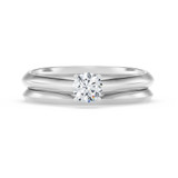Photo of Jena 1/4 ct tw. Diamond Round Solitaire Bridal Set 14K White Gold [BR2228W-R023]