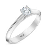 Photo of Jena 1/4 ct tw. Diamond Round Solitaire Bridal Set 14K White Gold [BT2228WE-R023]