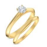 Photo of Jena 1/4 ct tw. Diamond Round Solitaire Bridal Set 14K Yellow Gold [BR2228Y-R023]
