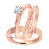 Photo of Jena 1/4 ct tw. Lab Grown Diamond Round Solitaire Trio Set 14K Rose Gold [BT2214R-C000]