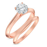 Photo of Jena 3/4 Carat T.W. Diamond Round Solitaire Bridal Set 10K Rose Gold [BR2229R-R070]