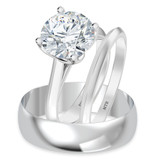 Photo of Jena 3 ct tw. Lab Grown Diamond Round Solitaire Trio Set 10K White Gold [BT2183W-L295]