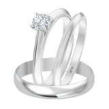 Photo of Jena 1/4 ct tw. Diamond Round Solitaire Trio Set 14K White Gold [BT2228W-R023]