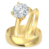 Photo of Jena 3 ct tw. Lab Grown Diamond Round Solitaire Trio Set 14K Yellow Gold [BT2183Y-L295]