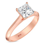 Photo of Jena 1 ct tw. Lab Grown Diamond Princess Solitaire Bridal Set 14K Rose Gold [BT1927RE-K095]