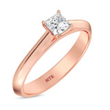 Photo of Jena 1/4 ct tw. Lab Grown Diamond Princess Solitaire Bridal Set 10K Rose Gold [BT2216RE-C000]