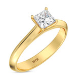 Photo of Jena 1/2 ct tw. Lab Grown Diamond Princess Solitaire Engagement Ring 14K Yellow Gold [BT2160YE-C000]