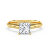 Photo of Jena 1 ct tw. Lab Grown Diamond Princess Solitaire Bridal Set 10K Yellow Gold [BT1927YE-K095]