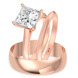 Photo of Jena 2 ct tw. Lab Grown Diamond Princess Solitaire Trio Set 10K Rose Gold [BT2161R-K195]