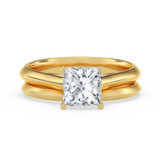 Photo of Jena 1 ct tw. Lab Grown Diamond Princess Solitaire Bridal Set 14K Yellow Gold [BR1927Y-K095]