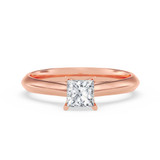 Photo of Jena 1/2 ct tw. Lab Grown Diamond Princess Solitaire Bridal Set 14K Rose Gold [BT2160RE-C000]