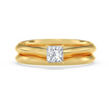 Photo of Jena 1/4 ct tw. Lab Grown Diamond Princess Solitaire Bridal Set 10K Yellow Gold [BR2216Y-C000]