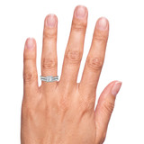 Photo of Jena 1 ct tw. Lab Grown Diamond Princess Solitaire Trio Set 14K White Gold [BR1927W-K095] [HT-2]