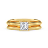 Photo of Jena 1/2 ct tw. Lab Grown Diamond Princess Solitaire Bridal Set 14K Yellow Gold [BR2160Y-C000]